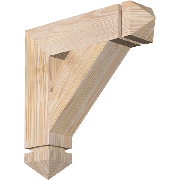 Ekena Millwork Traditional Arts & Crafts Smooth Bracket, Douglas Fir, 3 1/2"W x 16"D x 16"H BKT04X16X16TRA03SDF - main
